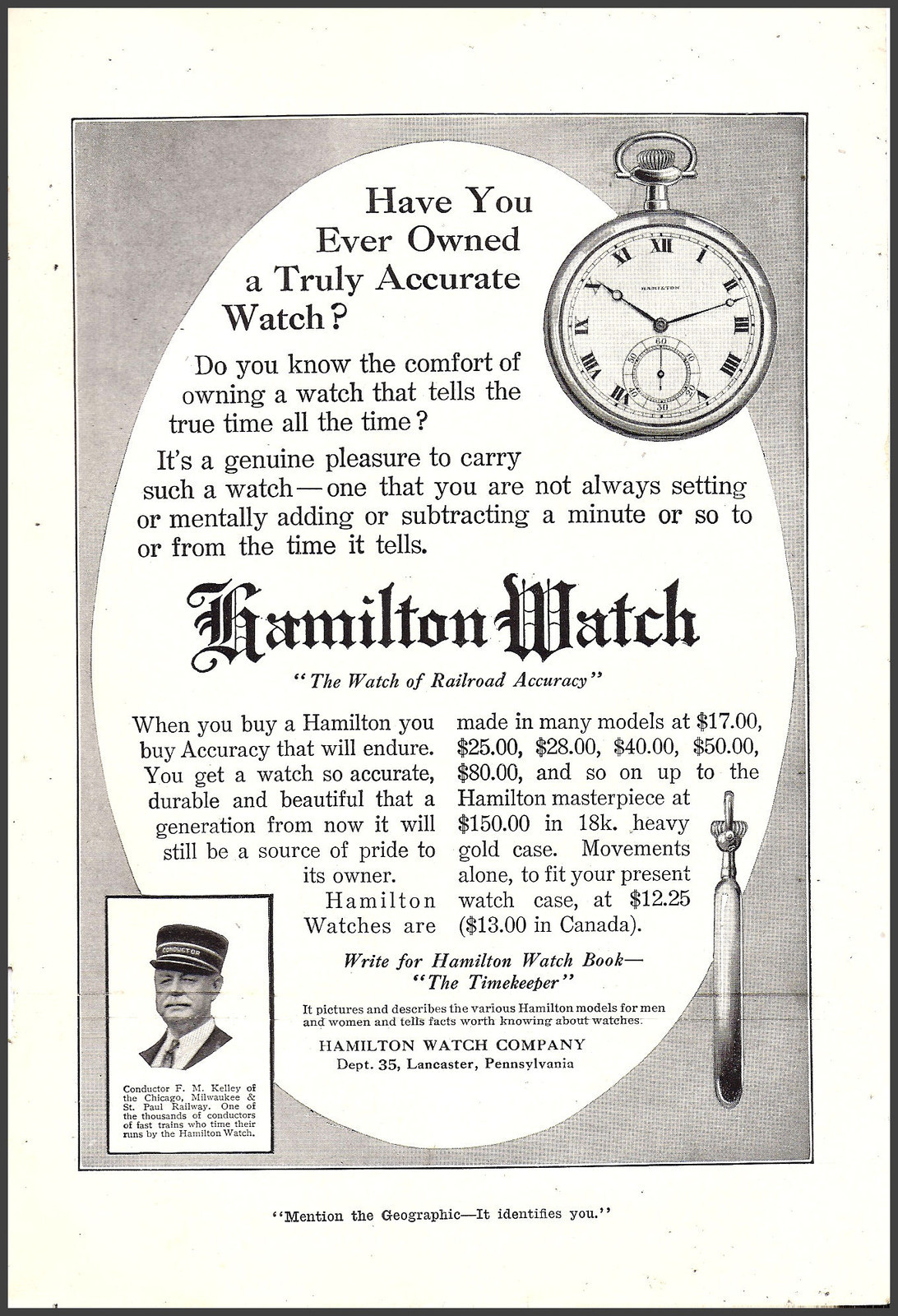 Hamilton Watch Advertisement
