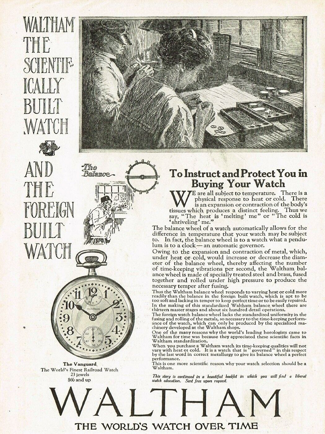 1910s Waltham Vanguard Pocket Watch