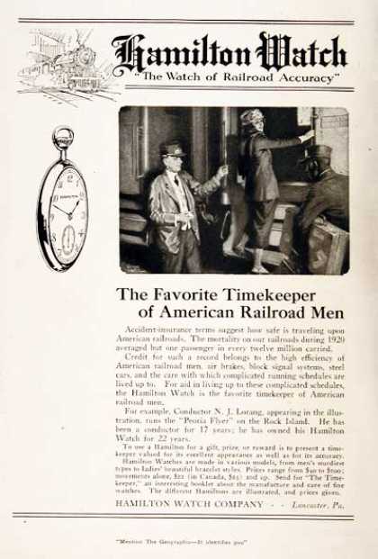 Hamilton Watch Ad circa 1920’s
