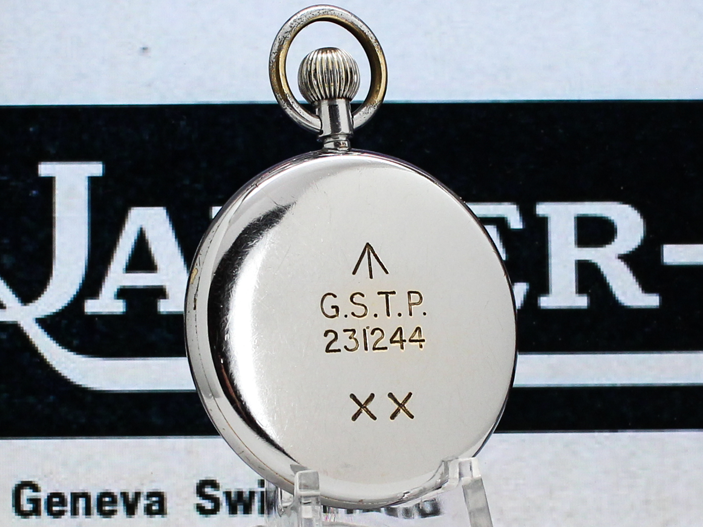 Rare Jaeger-LeCoultre Military Grade Pocket Watch Housed In Nickel Silver Case image 3