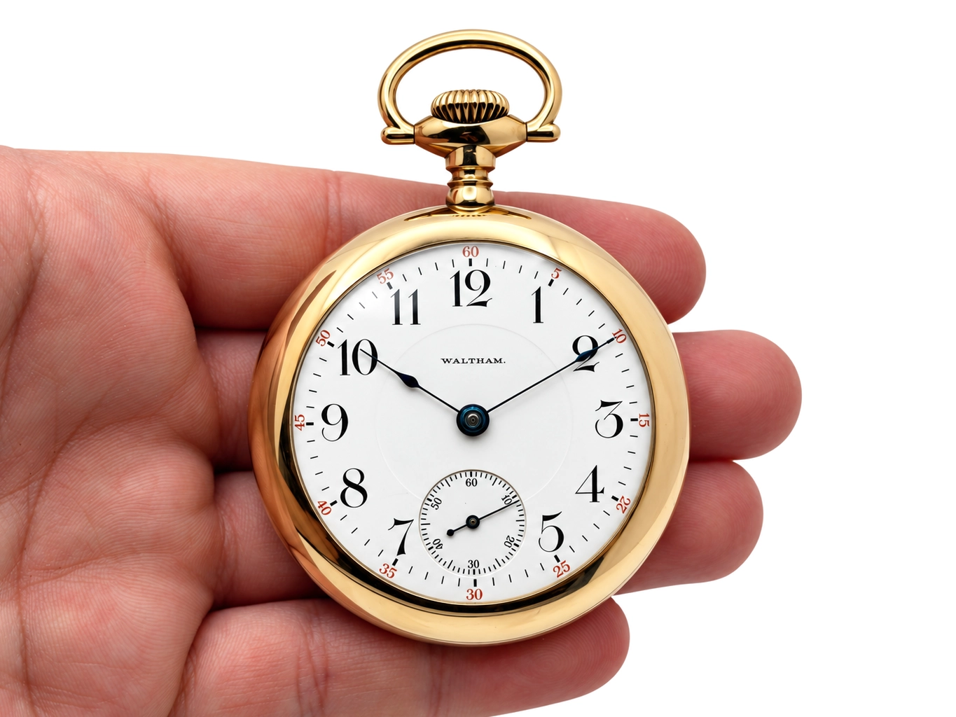 125 Year-Old Waltham P.S. Bartlett with Masonic Engraving — front dial with Arabic numerals, subsidiary seconds at 6 o'clock, blued steel…