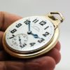 Pristine Hamilton Railway Special Pocket Watch Grade 992B Housed in a Hamilton Model 2 Glass Back Display Case circa 1942