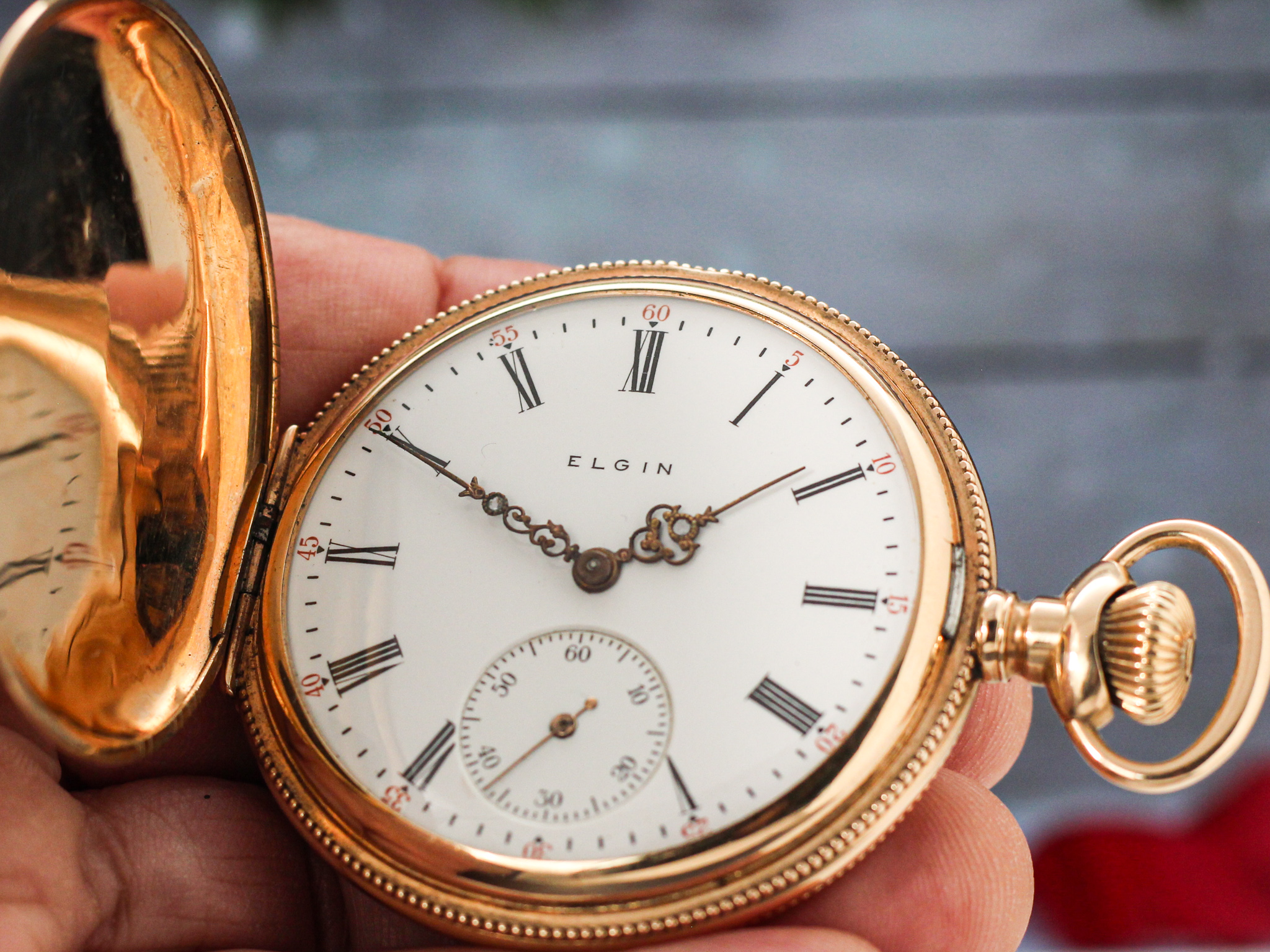 14K Solid Gold Elgin Gentleman s Pocket Watch With Desired Multi Color 